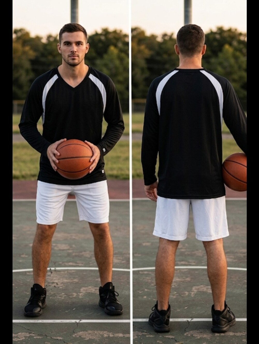 New black v neck jersey Wilson's L extra long